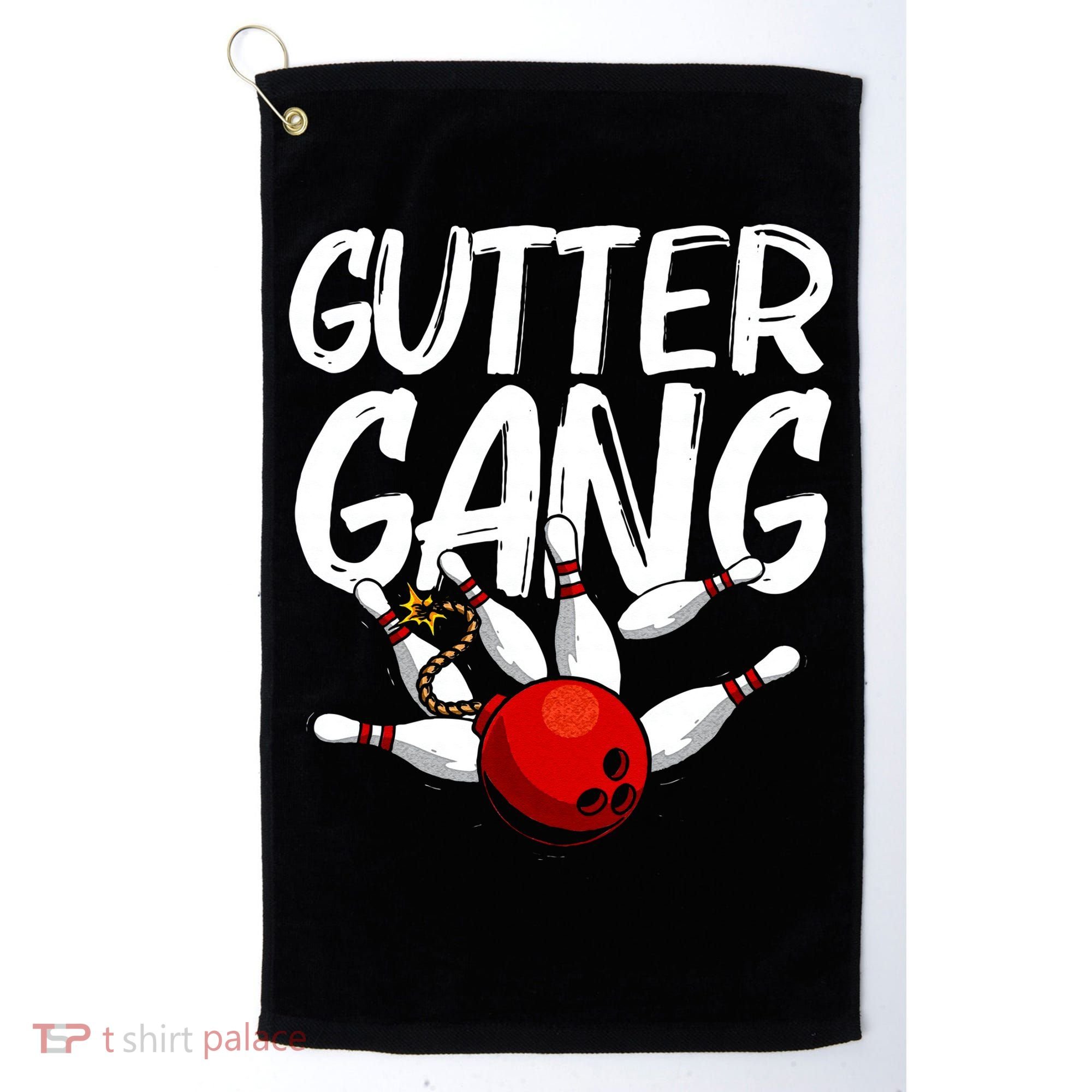 Funny Bowling Gift For Men Women Cool Gutter Gang Bowlers Golf Towel