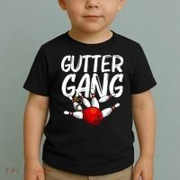 Funny Bowling Gift For Men Women Cool Gutter Gang Bowlers Toddler T-Shirt thumb 2