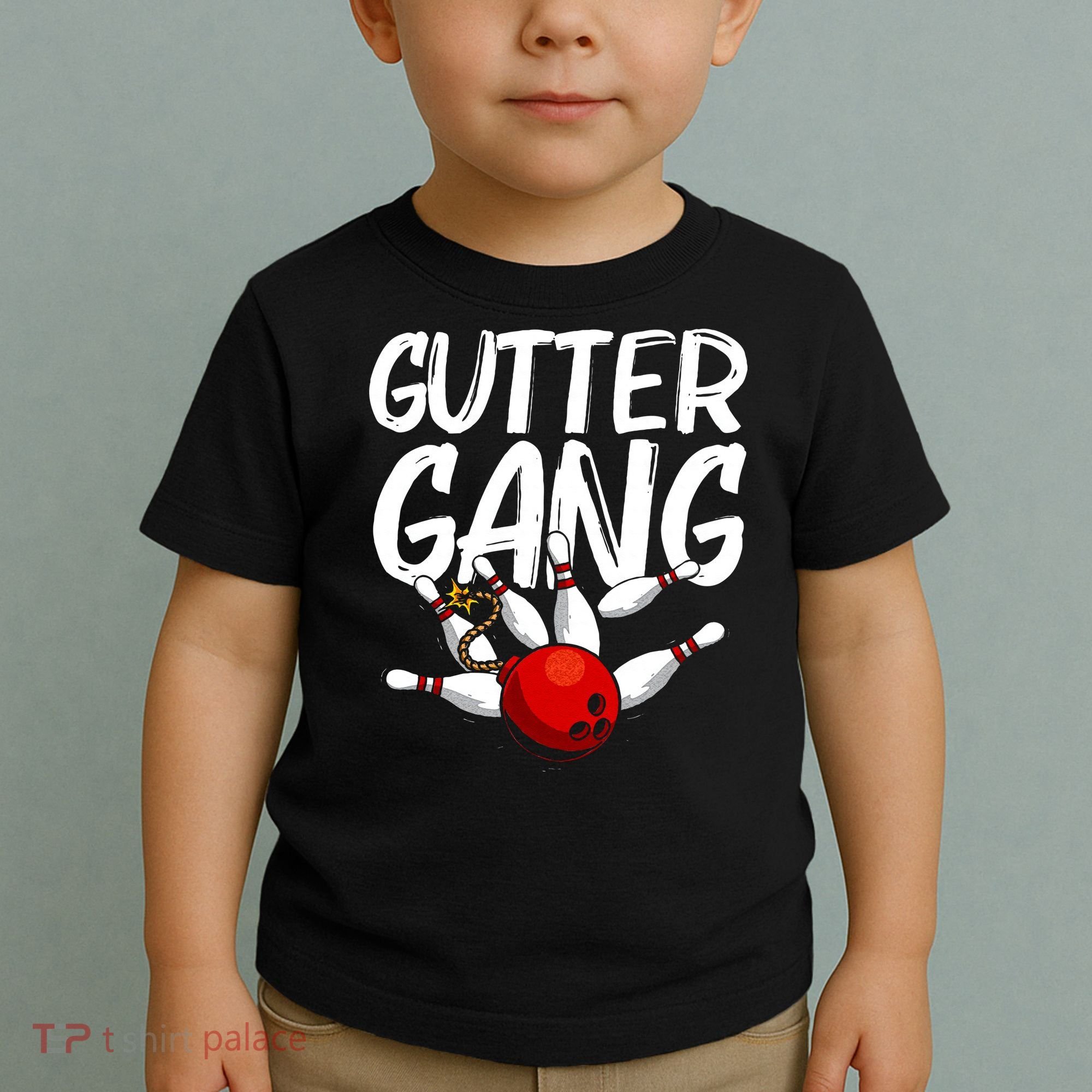 Funny Bowling Gift For Men Women Cool Gutter Gang Bowlers Toddler T-Shirt