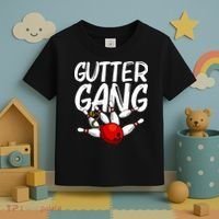 Funny Bowling Gift For Men Women Cool Gutter Gang Bowlers Toddler T-Shirt thumb 3