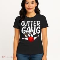 Funny Bowling Gift For Men Women Cool Gutter Gang Bowlers Women's T-Shirt thumb 4