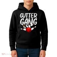 Funny Bowling Gift For Men Women Cool Gutter Gang Bowlers Kids Hoodie thumb 4
