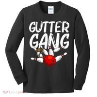 Funny Bowling Gift For Men Women Cool Gutter Gang Bowlers Kids Long Sleeve Shirt thumb 0