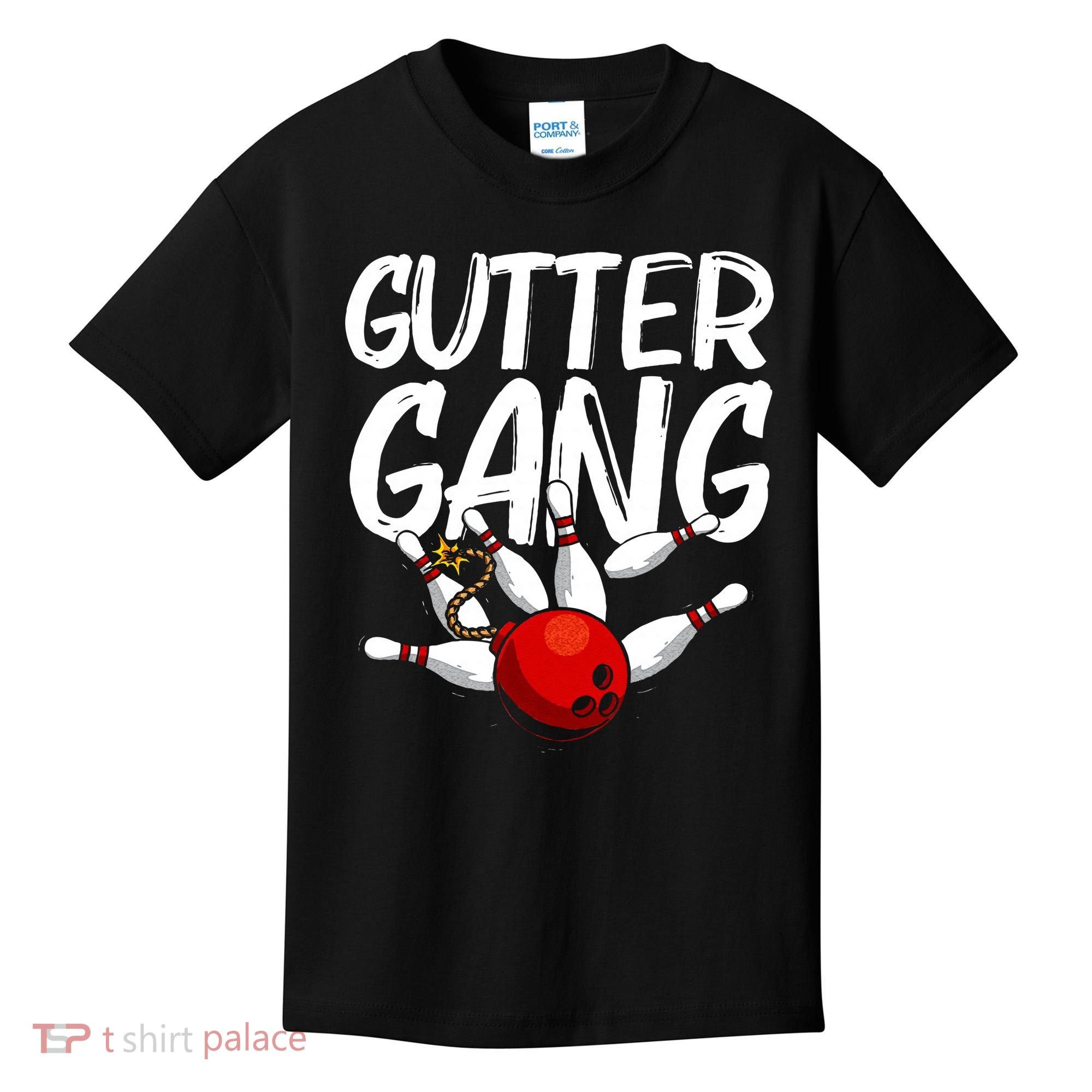 Funny Bowling Gift For Men Women Cool Gutter Gang Bowlers Kids T-Shirt