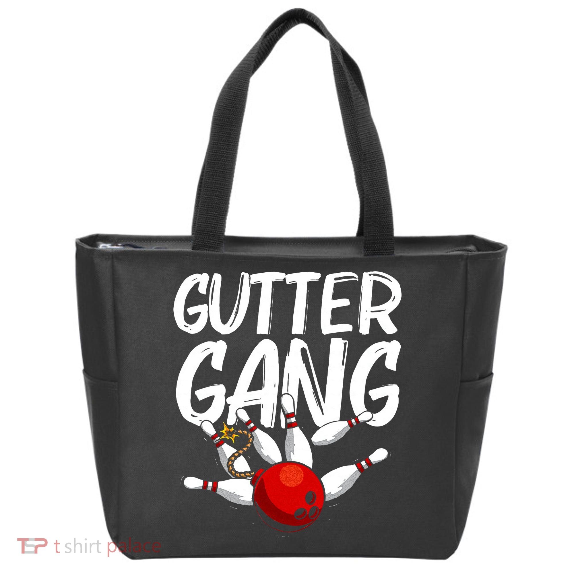 Funny Bowling Gift For Men Women Cool Gutter Gang Bowlers Tote Bag
