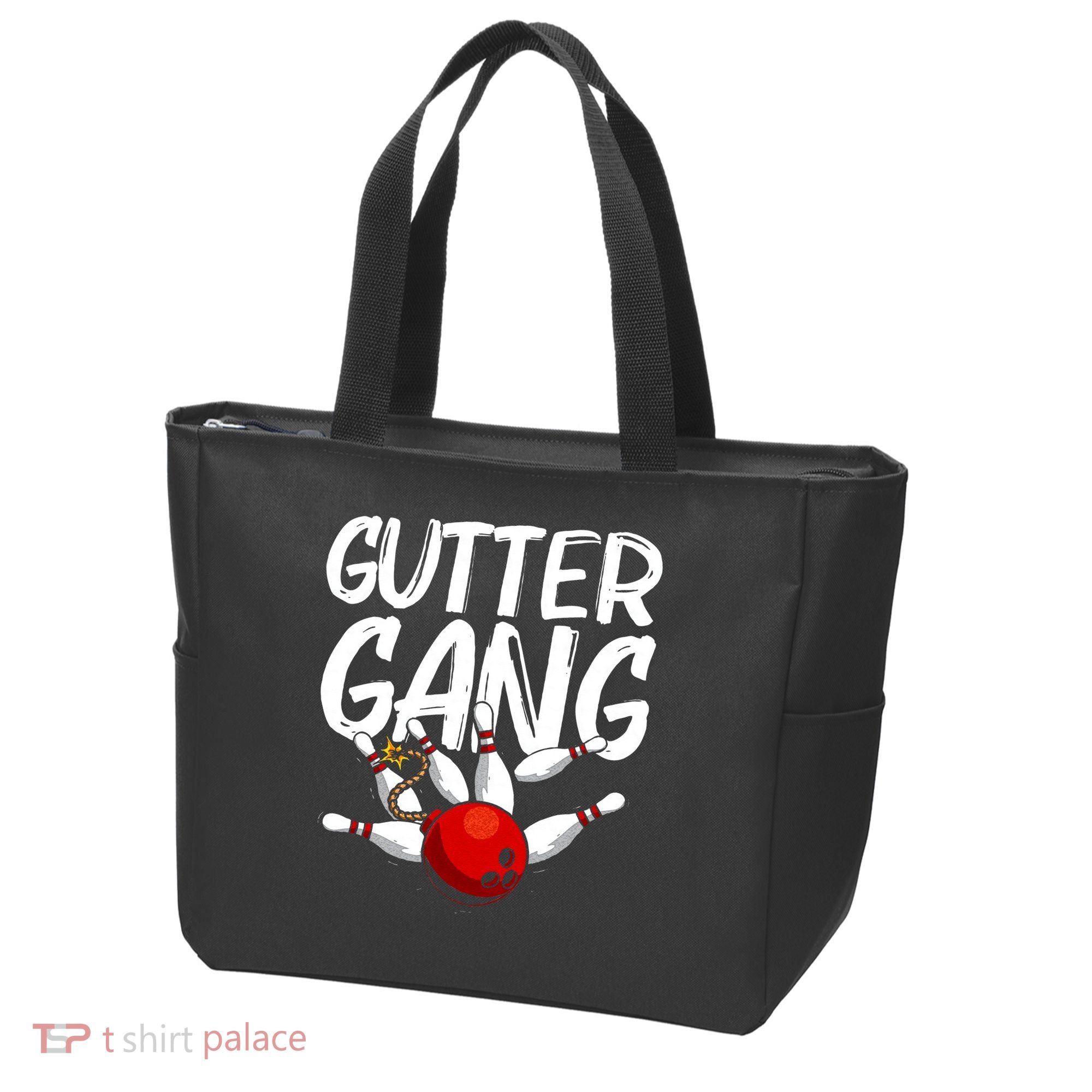 Funny Bowling Gift For Men Women Cool Gutter Gang Bowlers Tote Bag