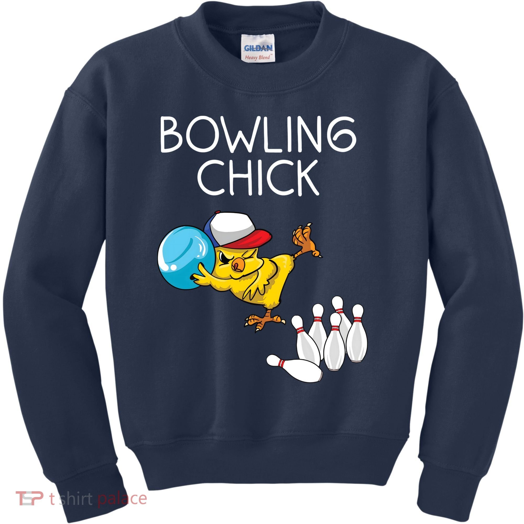 Funny Bowling Gift Women Cute Bowling Chick Sports Athlete Kids Sweatshirt