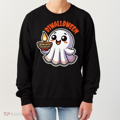Fun Boo Ghost Lantern Diwali Deepavali Halloween Diwalloween Women's Sweatshirt