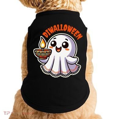 Fun Boo Ghost Lantern Diwali Deepavali Halloween Diwalloween Doggie Tank