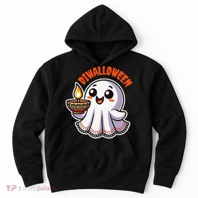 Fun Boo Ghost Lantern Diwali Deepavali Halloween Diwalloween Hoodie