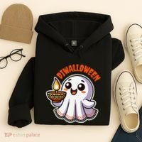 Fun Boo Ghost Lantern Diwali Deepavali Halloween Diwalloween Hoodie thumb 4