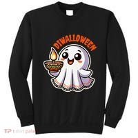 Fun Boo Ghost Lantern Diwali Deepavali Halloween Diwalloween Sweatshirt thumb 0