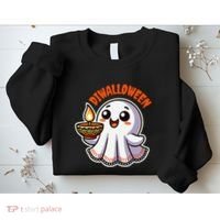Fun Boo Ghost Lantern Diwali Deepavali Halloween Diwalloween Sweatshirt thumb 2