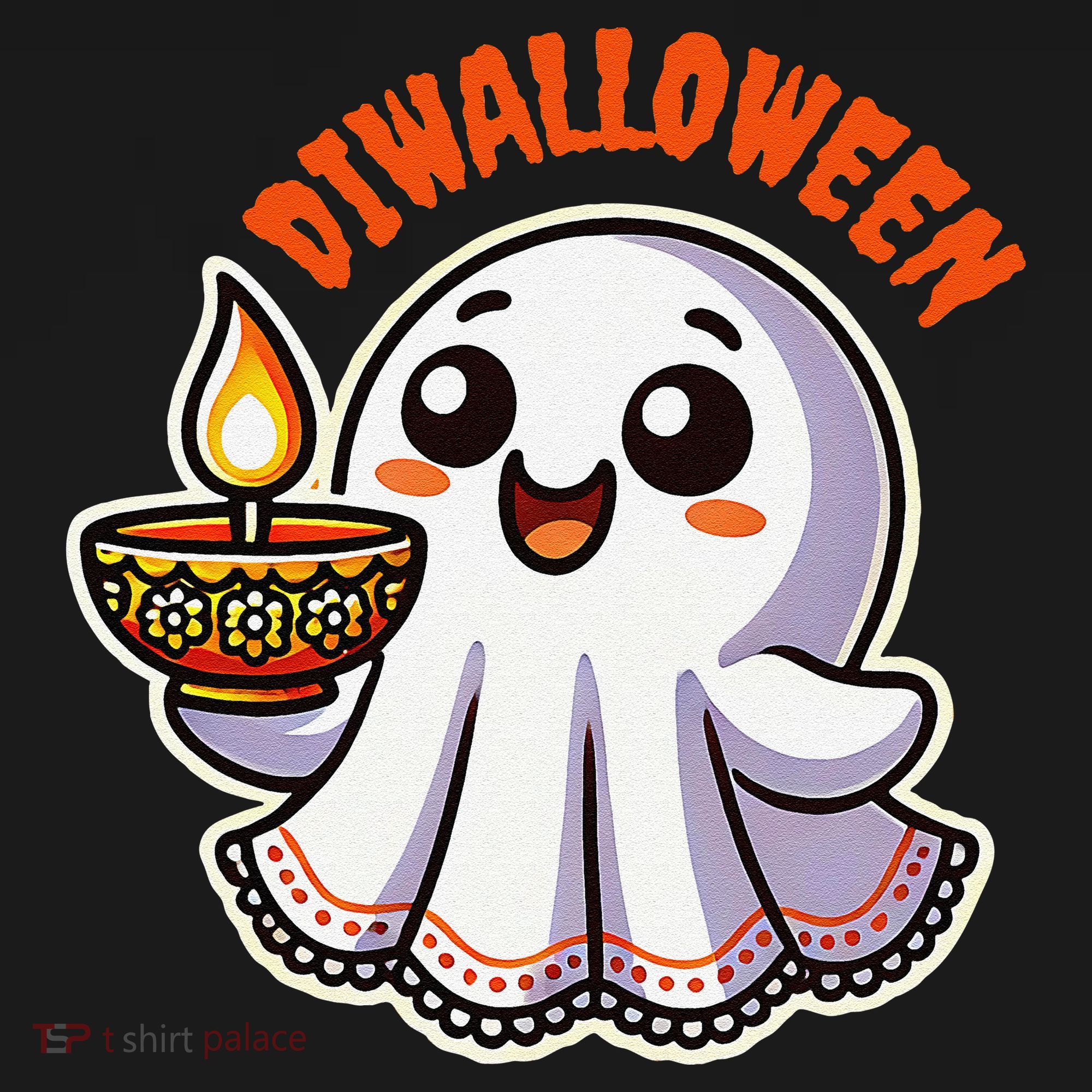 Fun Boo Ghost Lantern Diwali Deepavali Halloween Diwalloween Sweatshirt