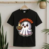 Fun Boo Ghost Lantern Diwali Deepavali Halloween Diwalloween T-Shirt thumb 2