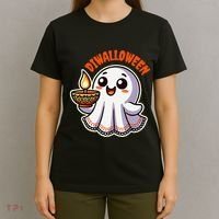Fun Boo Ghost Lantern Diwali Deepavali Halloween Diwalloween T-Shirt thumb 4