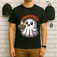 Fun Boo Ghost Lantern Diwali Deepavali Halloween Diwalloween T-Shirt thumb 6