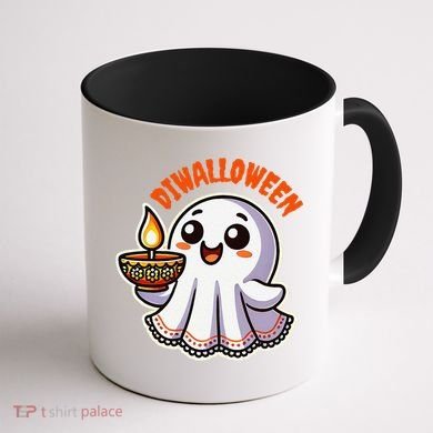 Fun Boo Ghost Lantern Diwali Deepavali Halloween Diwalloween Coffee Mug back