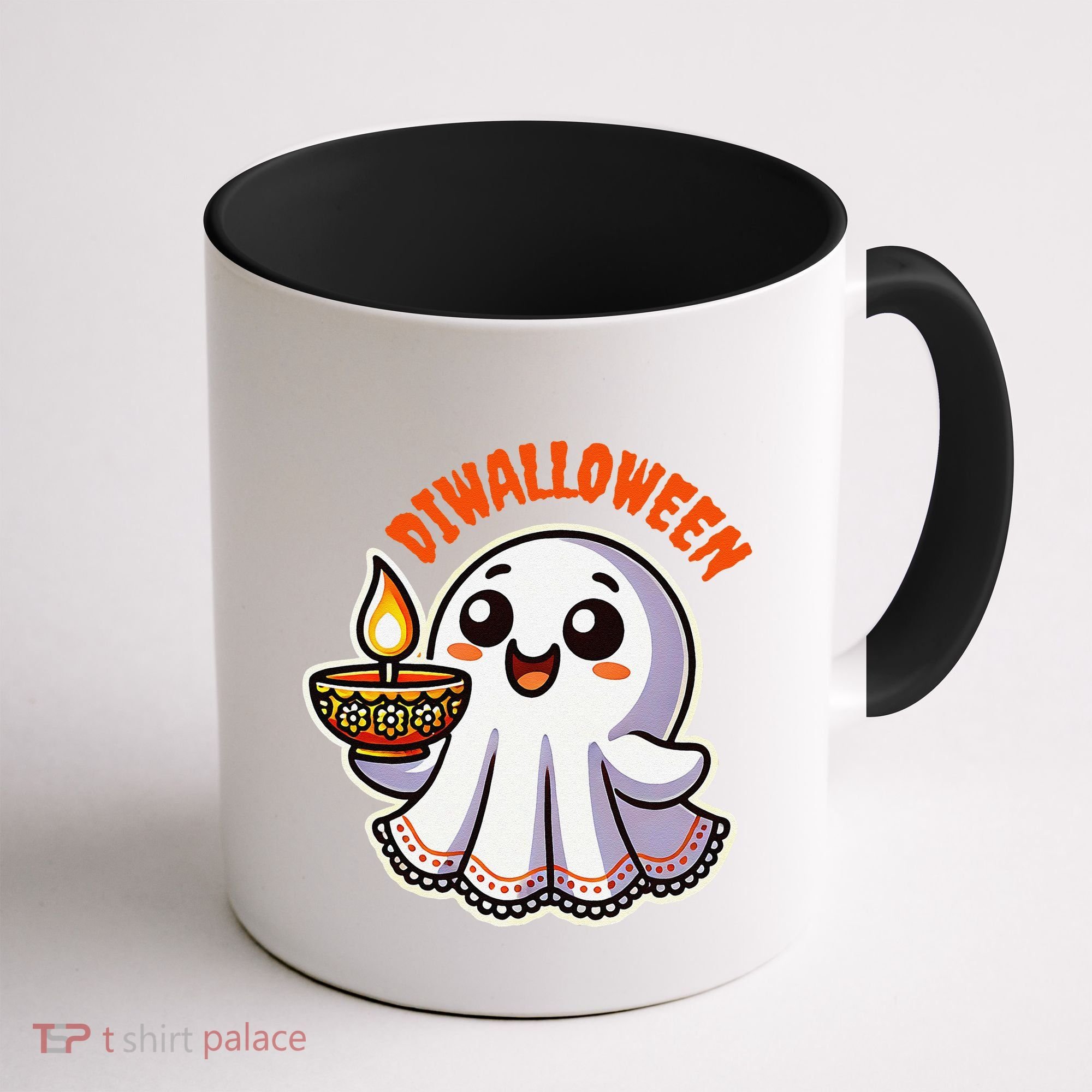 Fun Boo Ghost Lantern Diwali Deepavali Halloween Diwalloween Coffee Mug