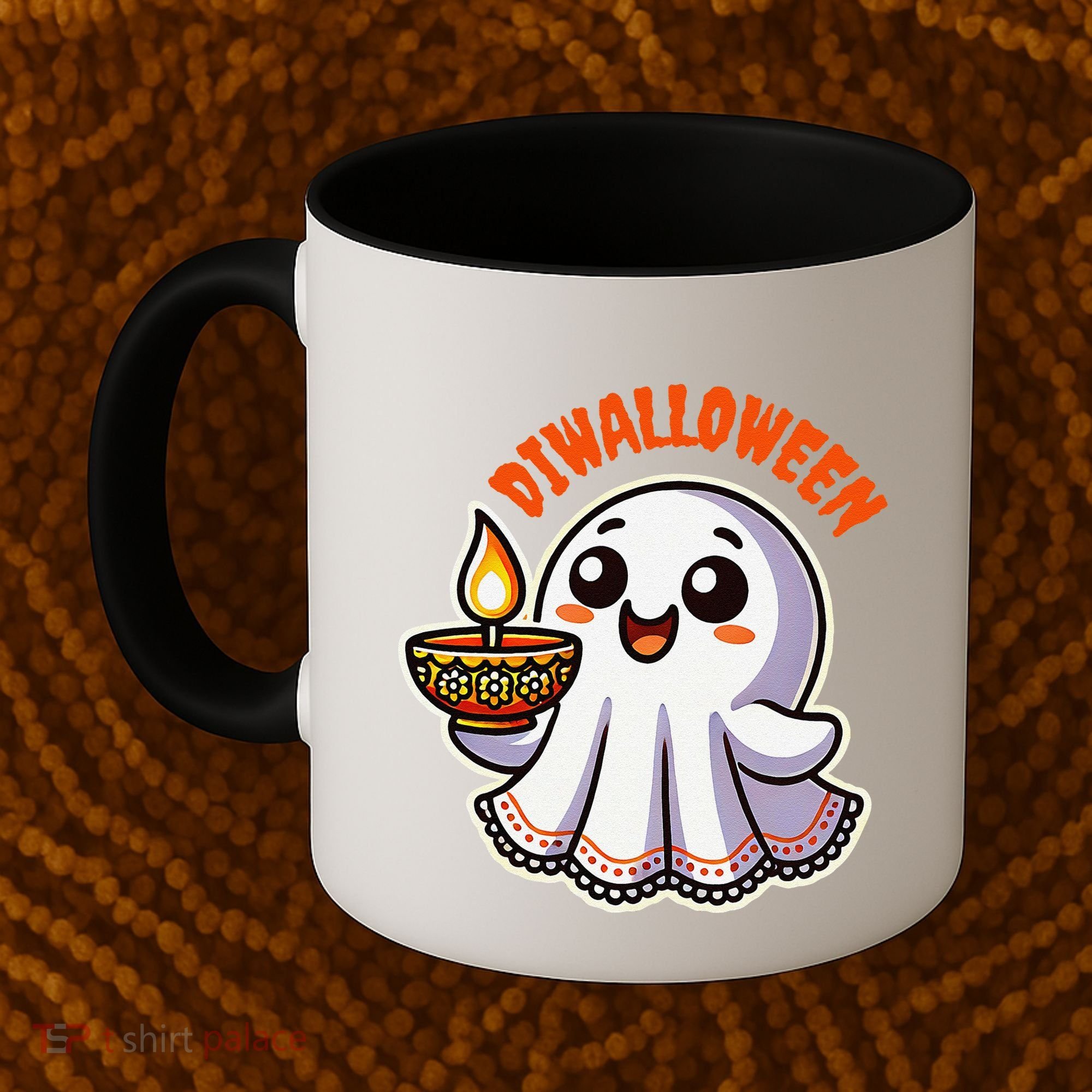 Fun Boo Ghost Lantern Diwali Deepavali Halloween Diwalloween Coffee Mug