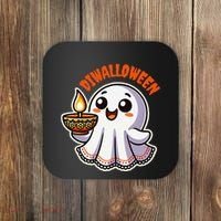 Fun Boo Ghost Lantern Diwali Deepavali Halloween Diwalloween Coaster thumb 0