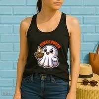 Fun Boo Ghost Lantern Diwali Deepavali Halloween Diwalloween Women's Tank Top thumb 2