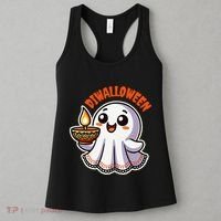 Fun Boo Ghost Lantern Diwali Deepavali Halloween Diwalloween Women's Tank Top thumb 3