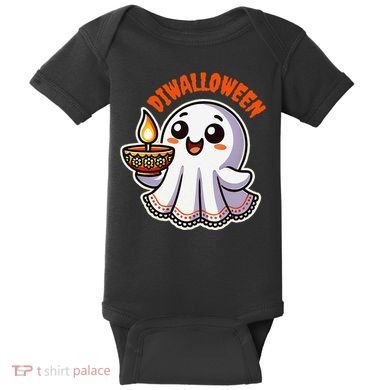 Fun Boo Ghost Lantern Diwali Deepavali Halloween Diwalloween Baby Bodysuit