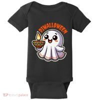 Fun Boo Ghost Lantern Diwali Deepavali Halloween Diwalloween Baby Bodysuit thumb 0