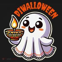 Fun Boo Ghost Lantern Diwali Deepavali Halloween Diwalloween Baby Bodysuit thumb 2