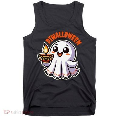 Fun Boo Ghost Lantern Diwali Deepavali Halloween Diwalloween Tank Top
