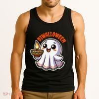 Fun Boo Ghost Lantern Diwali Deepavali Halloween Diwalloween Tank Top thumb 3