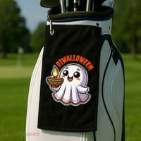 Fun Boo Ghost Lantern Diwali Deepavali Halloween Diwalloween Golf Towel thumb 2