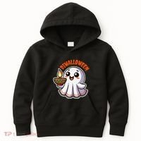 Fun Boo Ghost Lantern Diwali Deepavali Halloween Diwalloween Kids Hoodie thumb 0