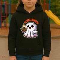 Fun Boo Ghost Lantern Diwali Deepavali Halloween Diwalloween Kids Hoodie thumb 3