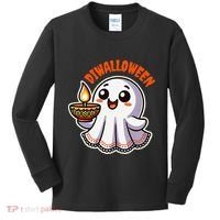 Fun Boo Ghost Lantern Diwali Deepavali Halloween Diwalloween Kids Long Sleeve Shirt thumb 0