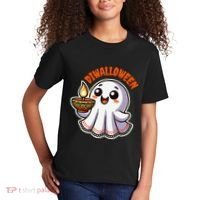 Fun Boo Ghost Lantern Diwali Deepavali Halloween Diwalloween Kids T-Shirt thumb 2