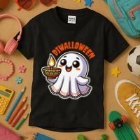 Fun Boo Ghost Lantern Diwali Deepavali Halloween Diwalloween Kids T-Shirt thumb 3