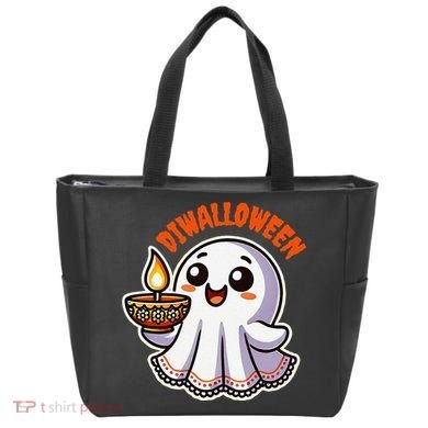 Fun Boo Ghost Lantern Diwali Deepavali Halloween Diwalloween Tote Bag