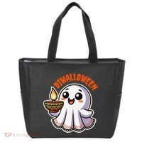 Fun Boo Ghost Lantern Diwali Deepavali Halloween Diwalloween Tote Bag thumb 0