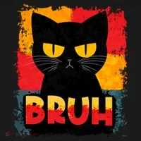 Funny Bruh Grumpy Black Cat Doggie Tank thumb 4