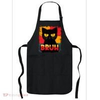 Funny Bruh Grumpy Black Cat Apron thumb 0
