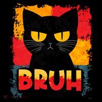 Funny Bruh Grumpy Black Cat Coffee Mug thumb 5