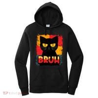 Funny Bruh Grumpy Black Cat Women's Hoodie thumb 0