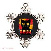 Funny Bruh Grumpy Black Cat Ornament thumb 0