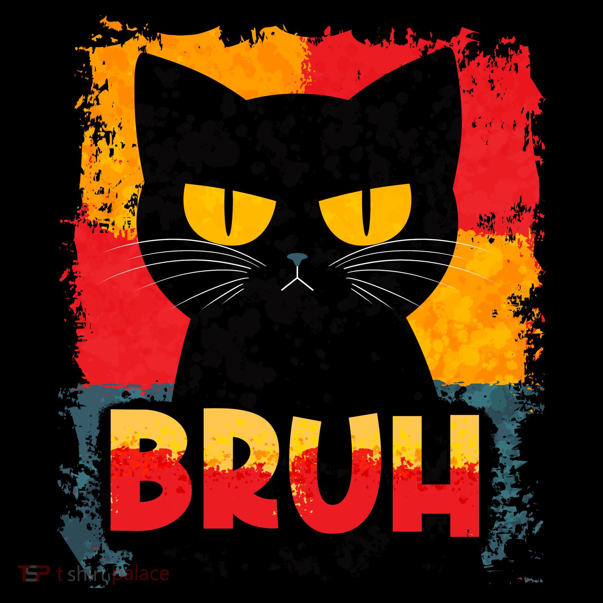 Funny Bruh Grumpy Black Cat Ornament