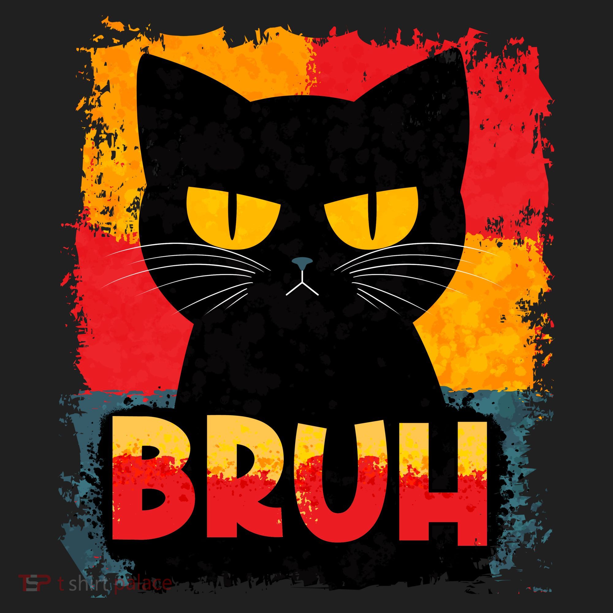 Funny Bruh Grumpy Black Cat Hat