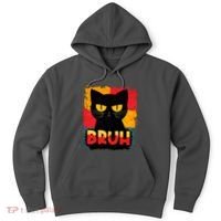 Funny Bruh Grumpy Black Cat Hoodie thumb 0