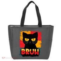Funny Bruh Grumpy Black Cat Tote Bag thumb 0