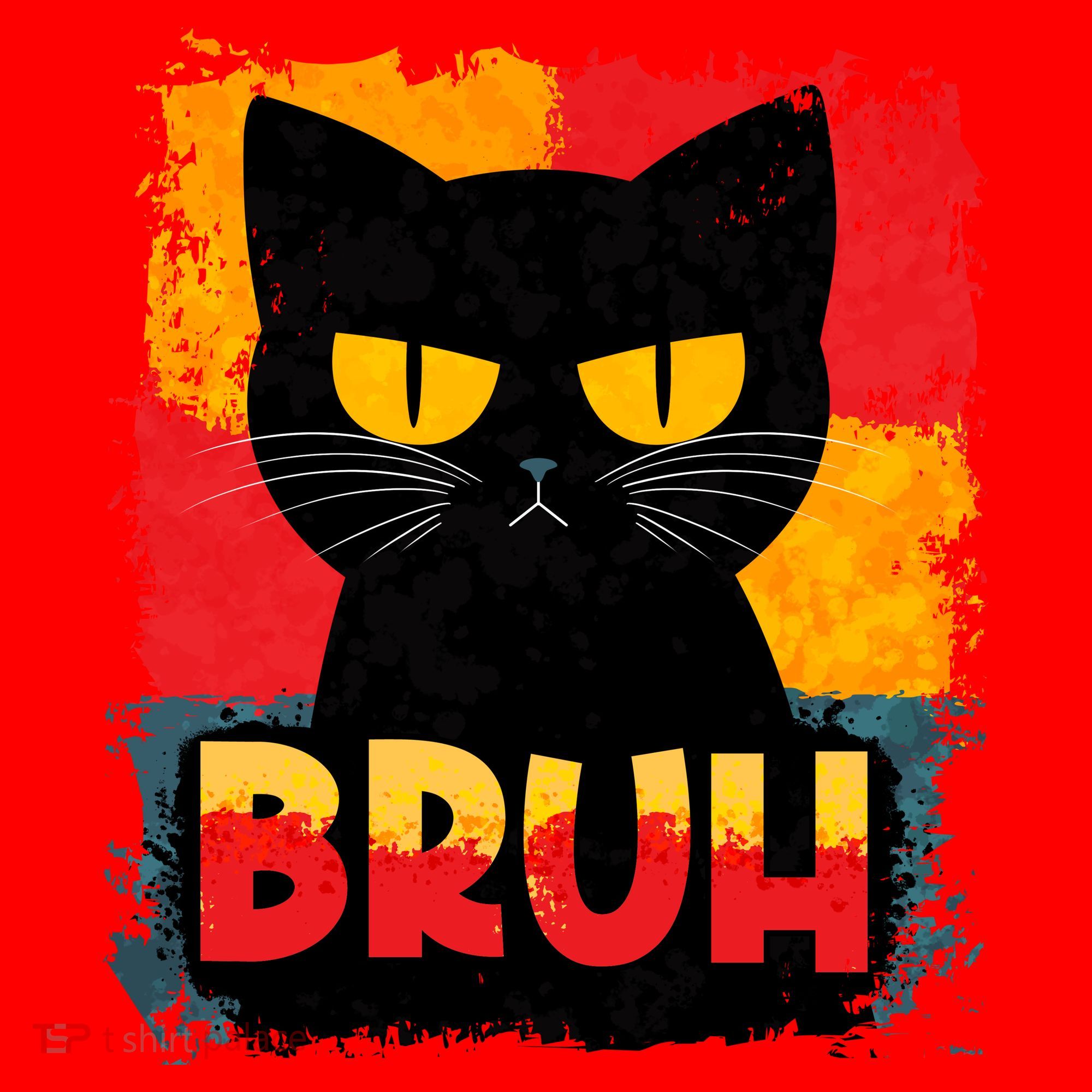 Funny Bruh Grumpy Black Cat Santa Hat